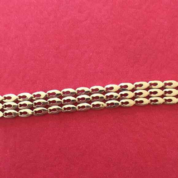 14K gold 7” panther link bracelet - Picture 4 of 7
